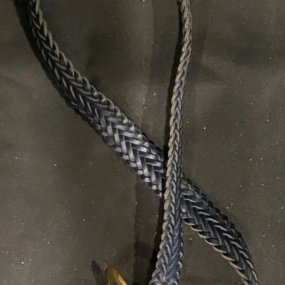 Capezio Blue/Black Leather Braided Belt - Picture 3 of 5